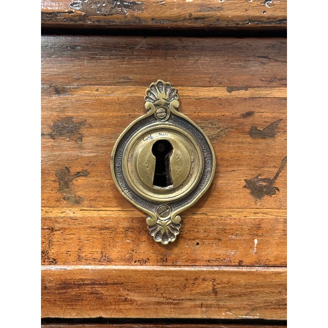 19th Century Italian Neoclassical Walnut Commode Inlay 3 Drawer Chest For Sale - Image 12 of 14