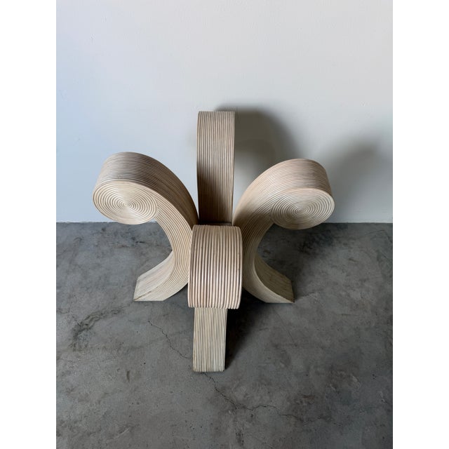 Vintage Coastal Organic Sculptural Pencil Reed Rattan Dining Table For Sale - Image 14 of 18