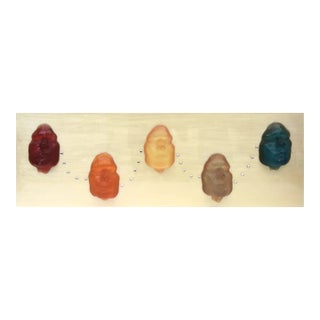 Donna Lee Steffens Mixed Media Resin Buddha Art Ttitled "The Conversation Starts Here" For Sale