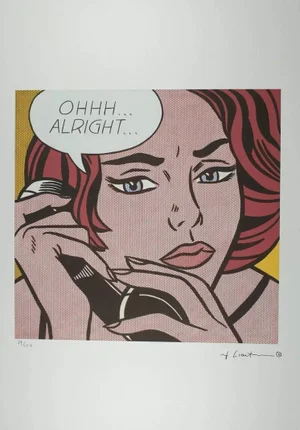 1980s After Roy Lichtenstein "Ohhh...alright" Limited Edition Lithograph