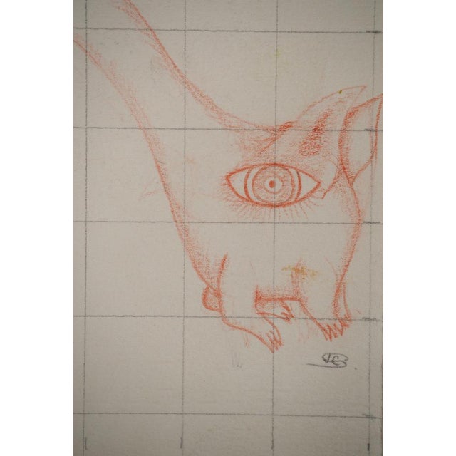 Modern Jean-Claude Silbermann, Sneaky Signs, Carnivorous Creature, Original Drawing For Sale - Image 3 of 6