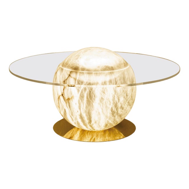 Large Solaris Floor Lamp by United Alabaster For Sale