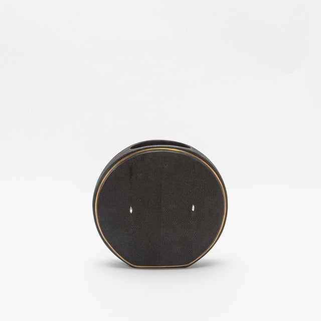 2020s Shagreen Vase With Brass Details by R&y Augousti For Sale - Image 5 of 7