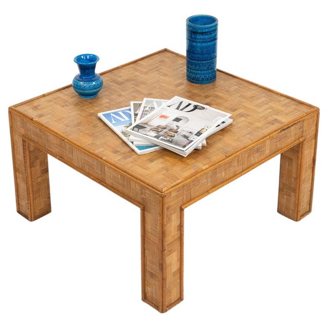 Mid-Century Modern Bamboo and Rattan Coffee Table, Italy, 1970s For Sale - Image 10 of 10