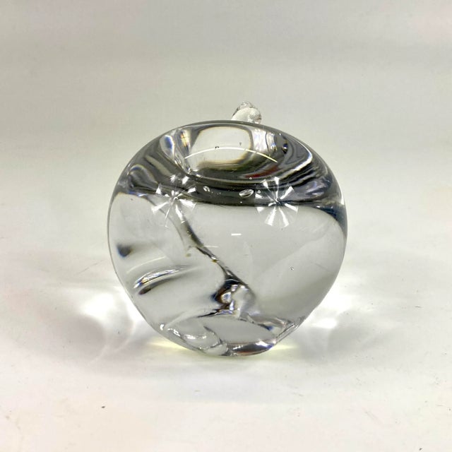 American Crystal Apple Paper Weight For Sale - Image 3 of 6
