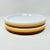 A set of six vintage Ingrid Ltd. melamine dinner plates in a a vibrant Mid-Century Modern color palette of mustard yellow,...
