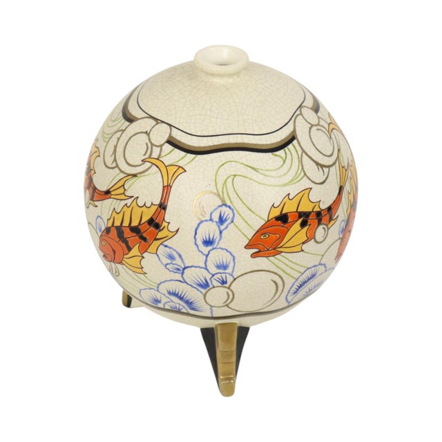 1920s Art Deco Vase with Fish from Orchies, France, 1920s For Sale - Image 5 of 18