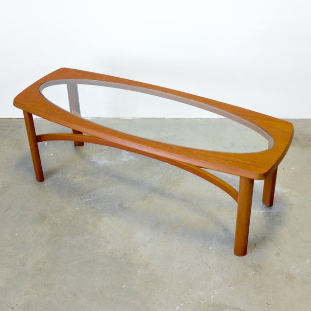 Mid-Century Modern Nathan Furniture Teak Coffee Table With Glass Inlay For Sale - Image 3 of 4