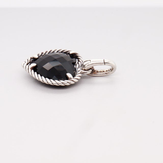 David Yurman Sterling Silver & Onyx Figural Heart Pendant / Pendant Enhancer For Sale - Image 9 of 12