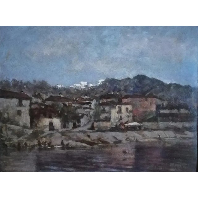 1900 - 1909 Eugenio Gignous, Lago Maggiore, 1901, Oil on Wood, Framed For Sale - Image 5 of 5