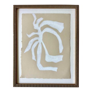 2026 "Botanico No. 1" Abstract Botanical Painting on Cotton Paper by Artist r.k. Red For Sale