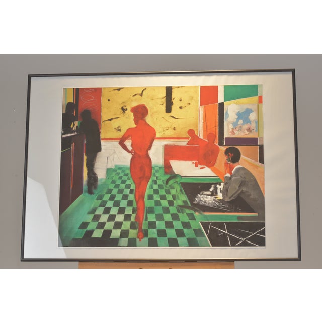 Paper Reinhard Stangl, Bar Scene (Paris Bar) with Checkered Floor, Circa 2000, Print For Sale - Image 7 of 7