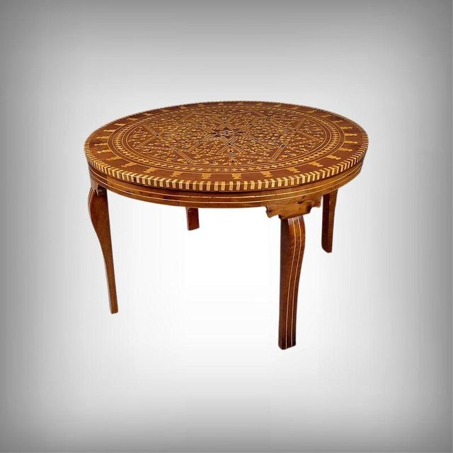 Large 20th Century Moroccan Marquetry Tea Table For Sale - Image 13 of 13