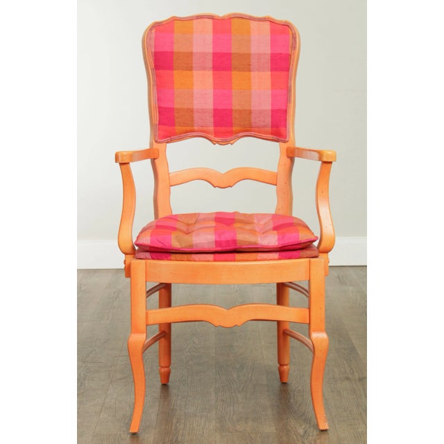 French Country Colorful Vintage Custom French Country Style Dining Chairs - Set of 6 For Sale - Image 3 of 13