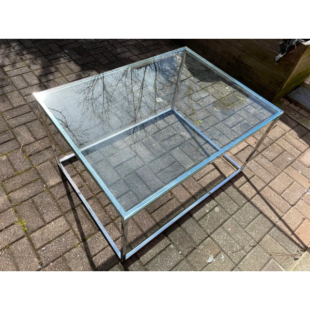 Metal 1970s Modern Metal and Glass Coffee Table For Sale - Image 7 of 9