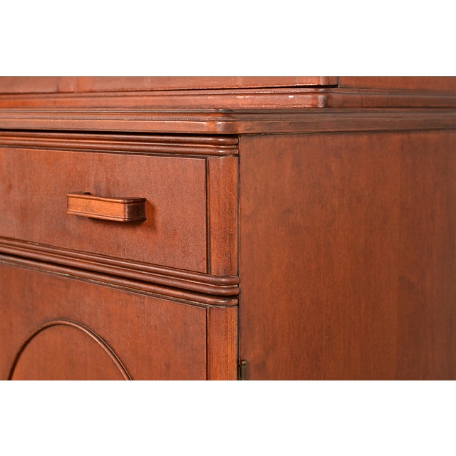 Stickley Brothers Antique Art Deco Maple Breakfront Bookcase Cabinet, Circa 1920s For Sale - Image 10 of 15