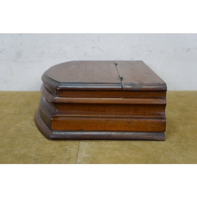 Antique Victorian Mahogany Curved Dresser Glove Box Felt Lined Jewelry Storage For Sale - Image 6 of 11