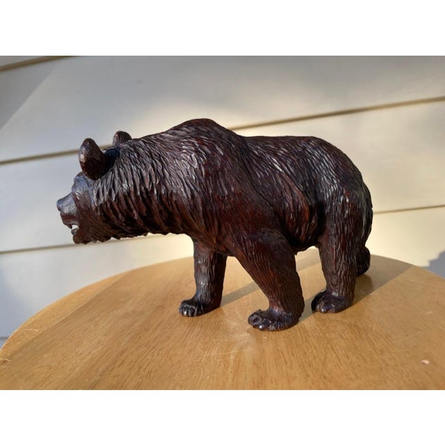 19th Century Swiss Black Forest Carved and Stained Walnut Bear For Sale - Image 4 of 12