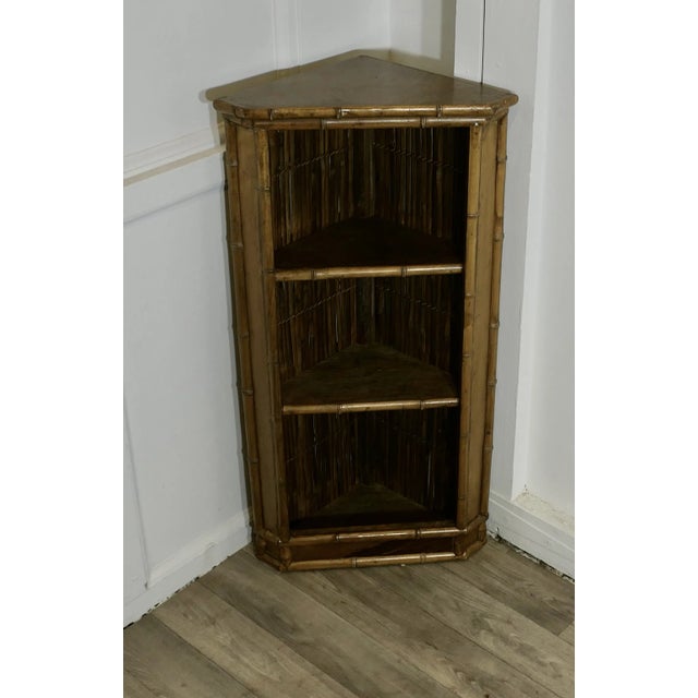 Victorian Bamboo Corner Unit with Open Shelves, 1890s For Sale - Image 5 of 7