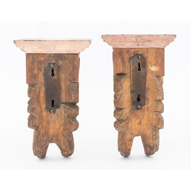 Late 19th Century Faux Marble Carved Giltwood Cherub Wall Shelves, 2 For Sale In New York - Image 6 of 6