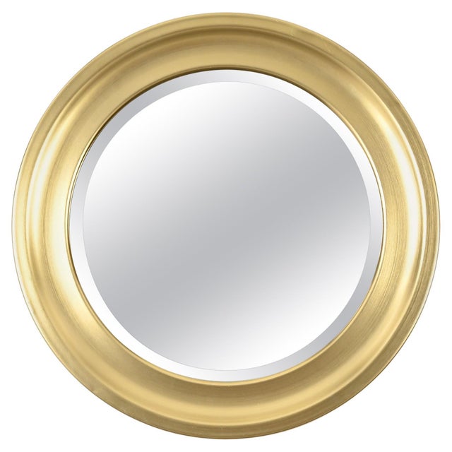 Mid-Century Golden Aluminum Round Mirror attributed to Sergio Mazza for Artemide, Italy, 1960s For Sale - Image 14 of 14