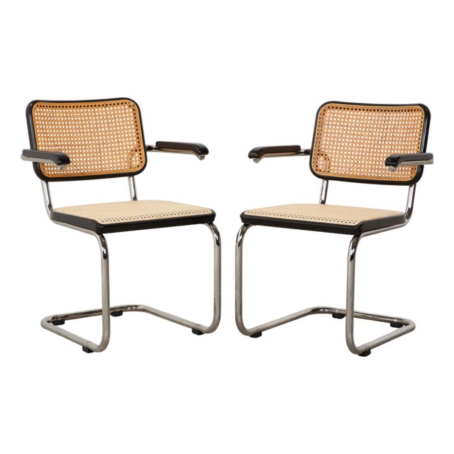 S 64 Cantilever Chairs in Black Metal from Thonet, Set of 2 For Sale