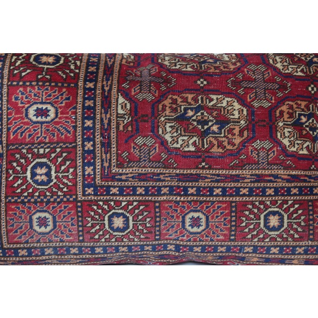 Burgundy Handwoven Vintage Turkish Sofa Rug Pillow Cover -21'' X 30'' For Sale - Image 8 of 10