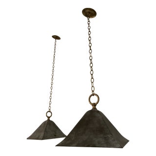 Urban Electric Gibson Zinc Pendant Lights - a Pair For Sale