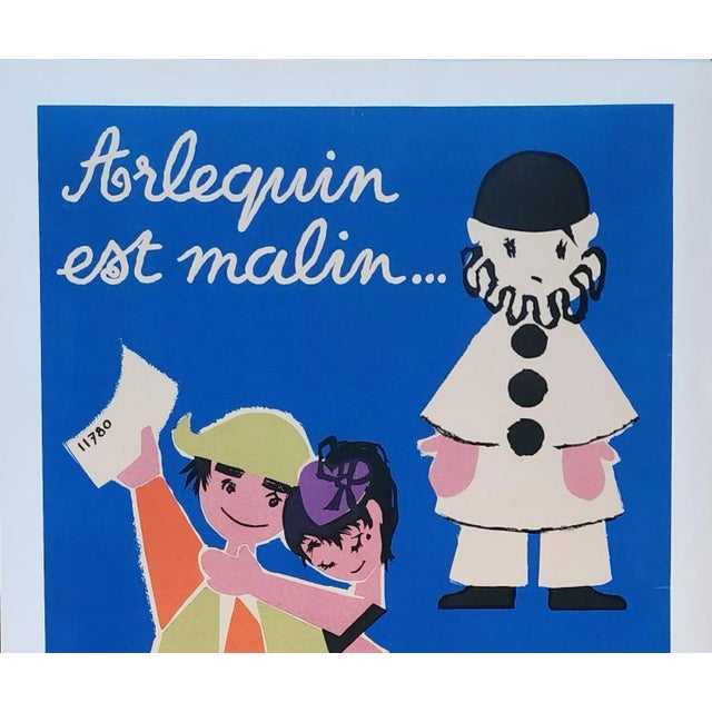 This is an original French lottery poster that dates to 1957. MINT CONDITION! Backed on clean linen. The French National...