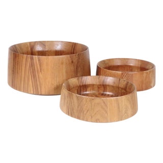 1970s Set of Danish Modern Teak Bowls by Quistgaard for Dansk - 3 pcs For Sale