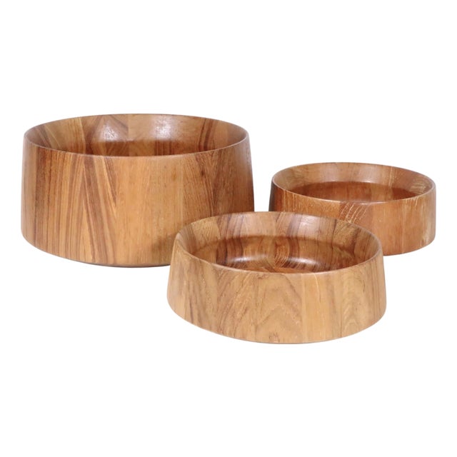 1970s Set of Danish Modern Teak Bowls by Quistgaard for Dansk - 3 pcs For Sale