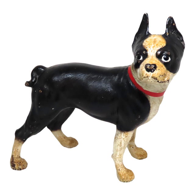 Vintage Hubley Cast Iron Boston Terrier Dog Doorstop Chairish