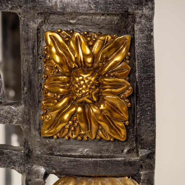 1980s Maitland Smith Tessellated Marble Console Table Wrought Iron Brass French Louis XV Style For Sale - Image 16 of 16