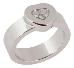 Chopard Happy Diamond 18k White Gold Heart Ring, Size 6