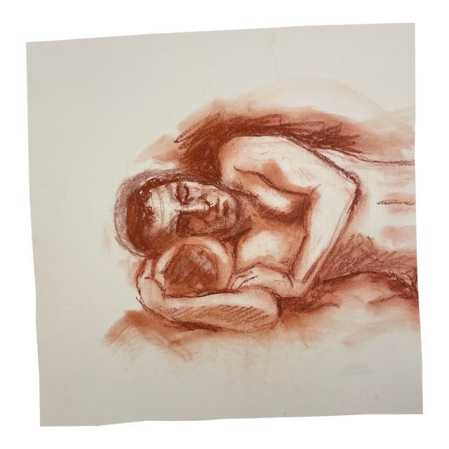1990s Neil Meitzler Sleeping Male Nude Drawing For Sale
