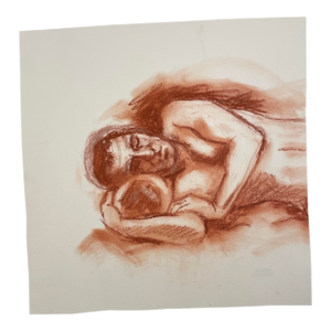 1990s Neil Meitzler Sleeping Male Nude Drawing
