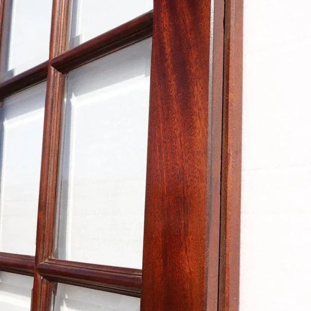 Vintage Solid Mahogany and Beveled Glass Single Interior Room Divider Doors - A Pair For Sale - Image 9 of 12