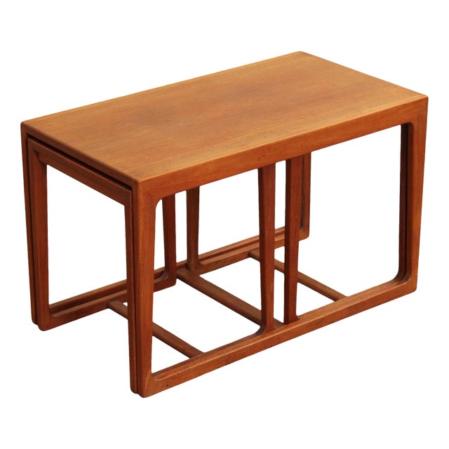 Danish Modern Set of Three Teak Nesting Tables For Sale