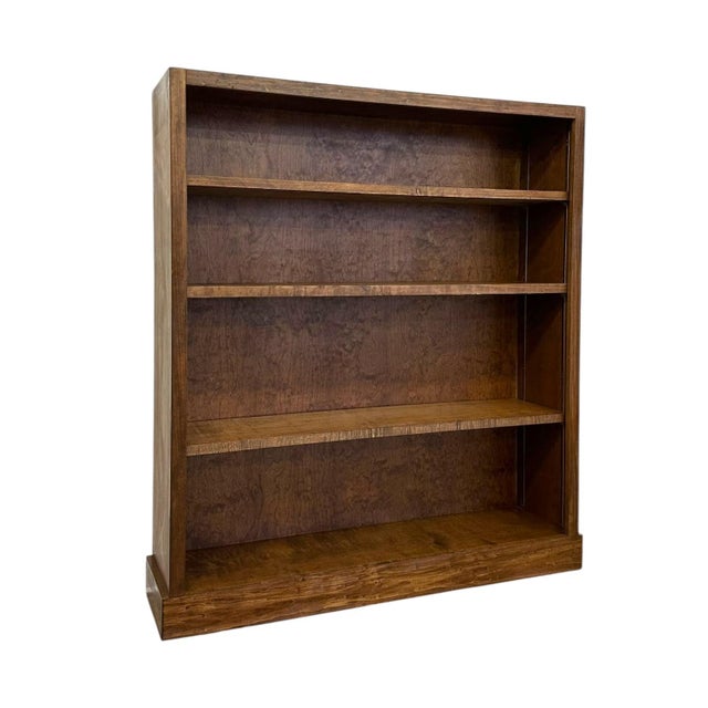 1970s Vintage Mid Century Modern Stained Wood Adjustable Book Shelf. For Sale - Image 5 of 9
