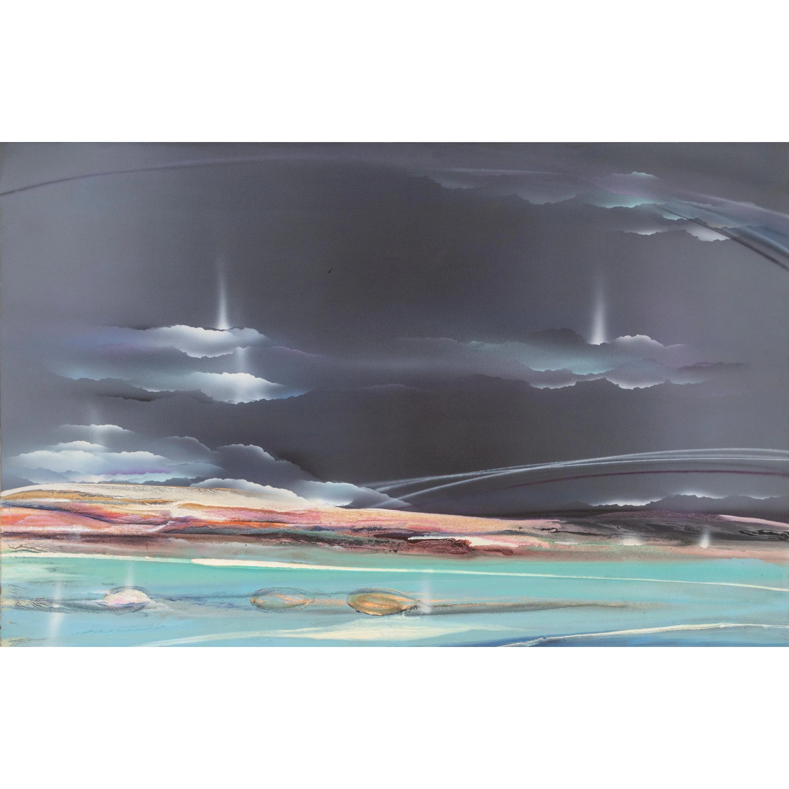 Seascape, Large Painting 1988 by Elba Alvarez | Chairish