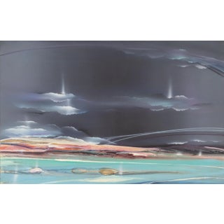 Seascape, Large Painting 1988 by Elba Alvarez For Sale