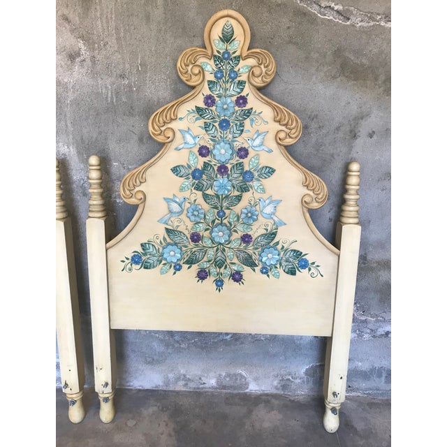 Pair 1950s Mexican Headboards, Hand Painted & Embellished Chairish