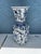 1990s Vintage Floral Blue & White Vase For Sale - Image 5 of 5