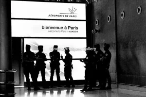 “Paris Bienvenue 2015” Contemporary Black and White Photograph by David Rubin