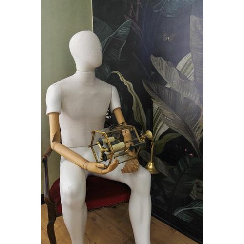 French Neoclassical Style Brass and Beveled Clear Glass Hexagonal Lantern, 1920s For Sale - Image 12 of 18