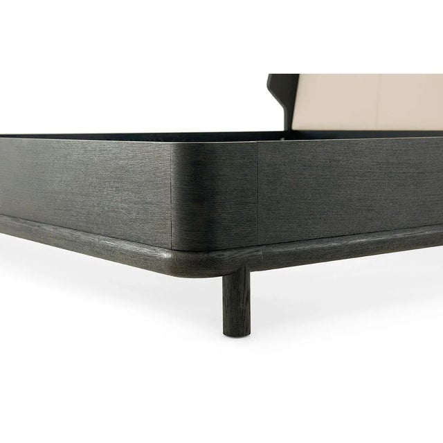 Wood Dark Modern Oak Bed For Sale - Image 7 of 8