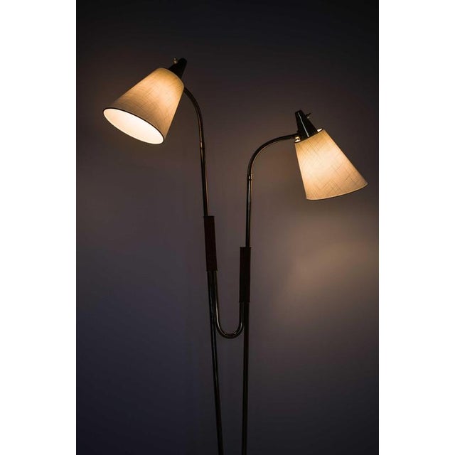 Scandinavian Modern Floor Lamp in Brass, 1950s For Sale - Image 4 of 9