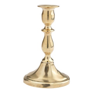 English Cast Brass Oval Base Candlestick by William A. Harrison, 1791-1818 For Sale