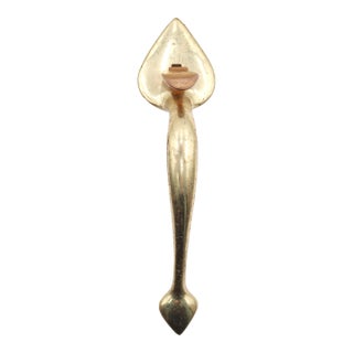 Antique Colonial 11.25 In. Polished Brass Door Pull Handle For Sale