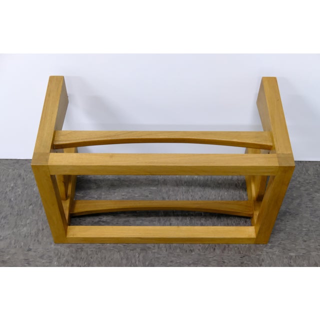 Brown Wood-Framed Side Table / Plant Stand Base With Acrylic Template Top For Sale - Image 8 of 10